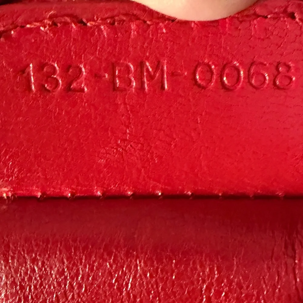 Christian Dior Avenue Woven Leather Tote Red with Gold Tone Hardware